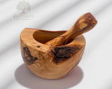 Rustic Olive Wooden Mortar and Pestle for Spices | Olivarts