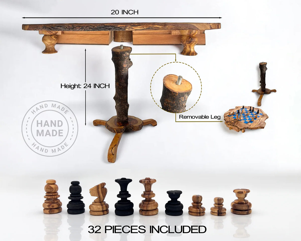 OLive wood chess table