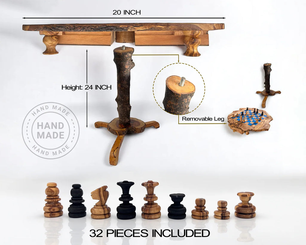 OLive wood chess table