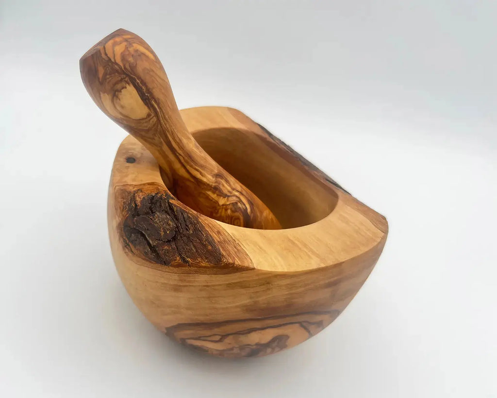 Rustic Olive Wood Mortar and Pestle for Spices | Olivarts