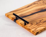 Personalized Olive Wood Cutting board - Engraving Olive wood Charcuterie Board - Handmade Epoxy wood board
