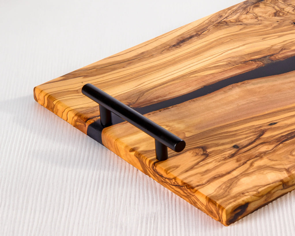 Personalized Olive Wood Cutting board - Engraving Olive wood Charcuterie Board - Handmade Epoxy wood board
