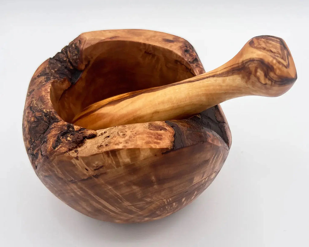 Rustic Olive Wood Mortar and Pestle for Spices | Olivarts