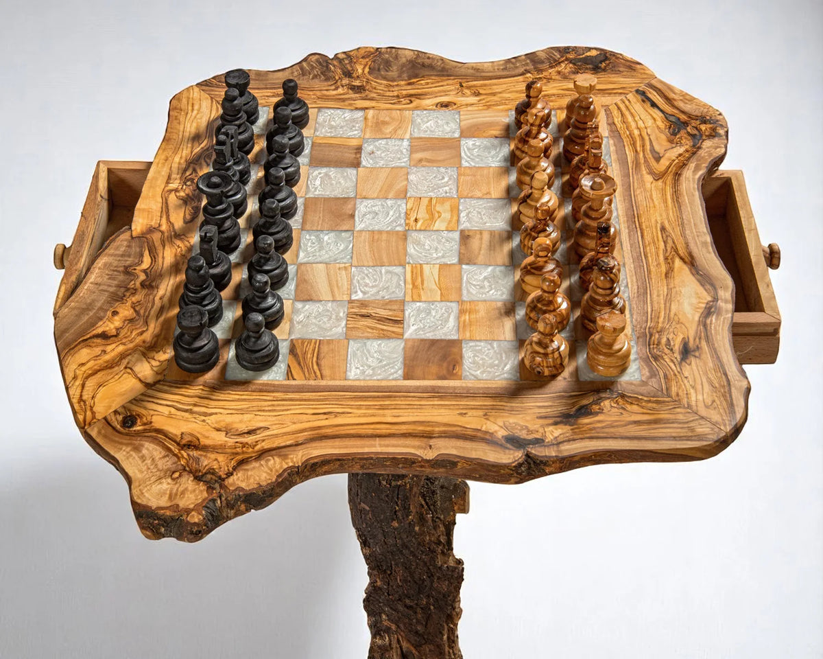 OLive wood chess table