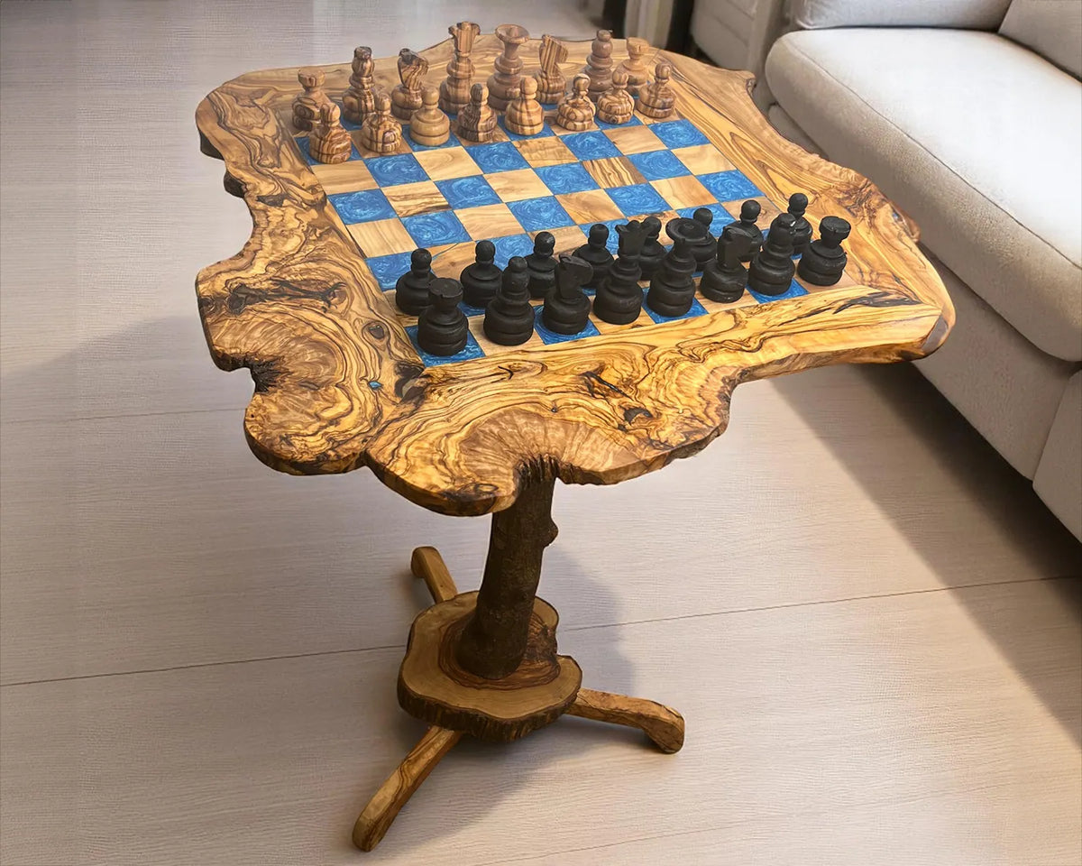 OLive wood chess table