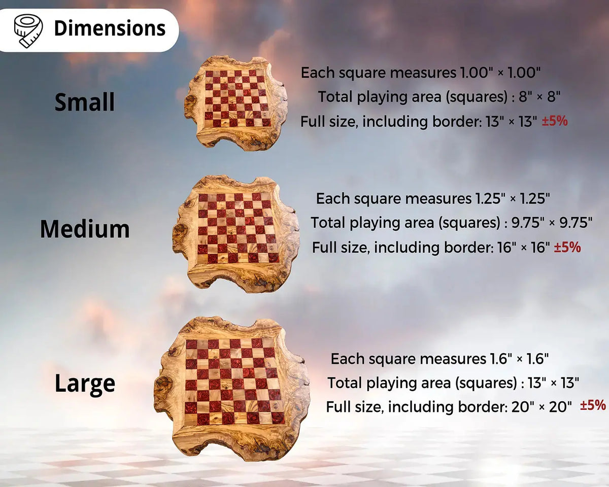 Olive Wood chess board Epoxy Resine | Olivarts