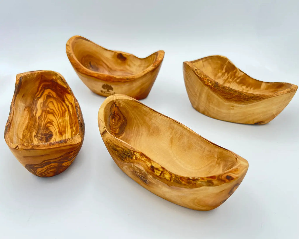 Rusic Olive wood Bowl | Vintage Wooden bowl Live edge Olivarts
