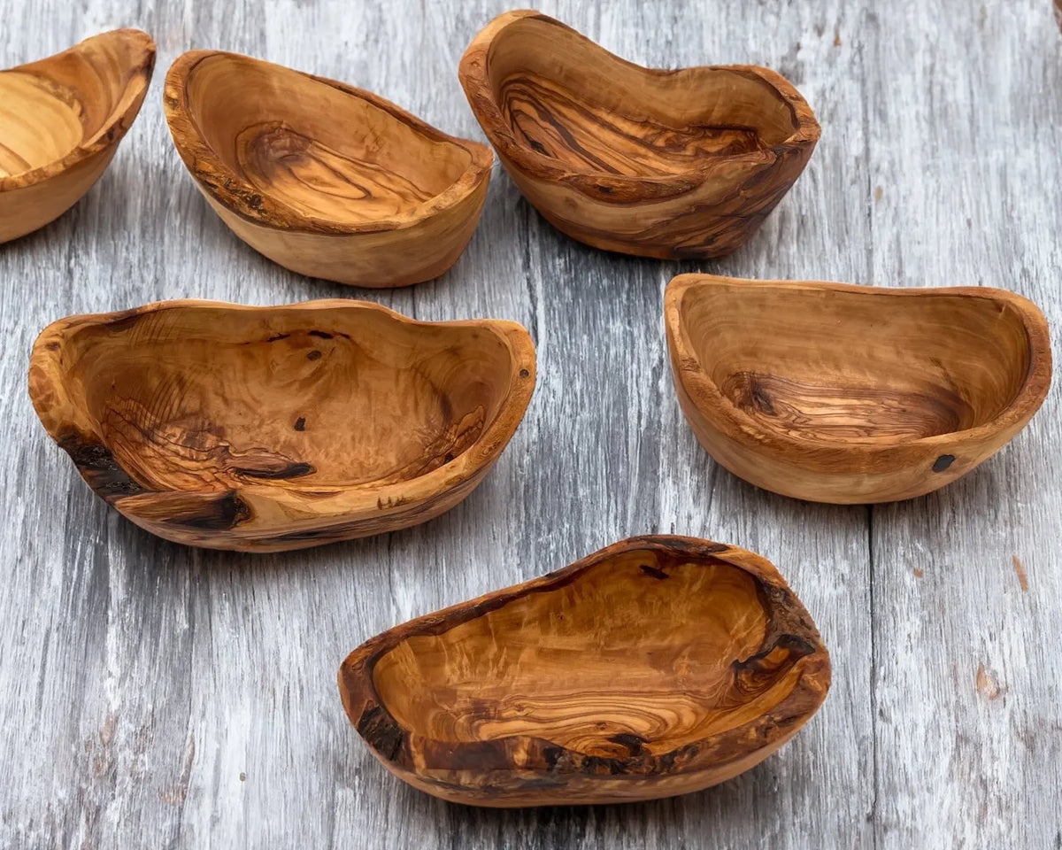 Rusic Olive wood Bowl | Vintage Wooden bowl Live edge Olivarts