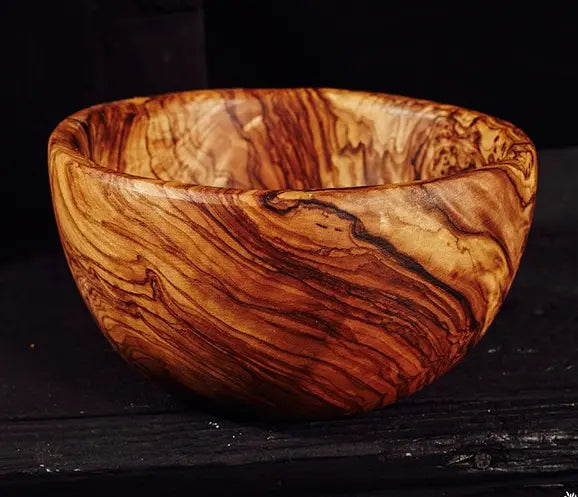 Natural Olive Wood Bowls [Set of 2] - Handmade Olive Bowl - Olive Wooden Rustic Bowl Olivarts