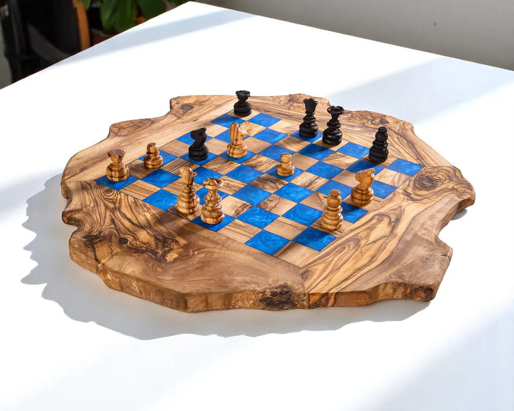 Olive Wood chess board Epoxy Resine | Olivarts
