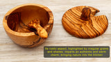 Salt Pepper Cellar | Olive Wood Cellar With Lid & Spoon | Olivarts