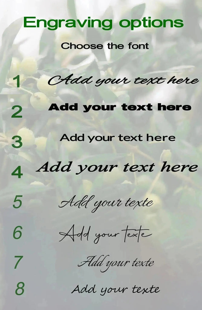 engraving option personalization  –  Olivarts