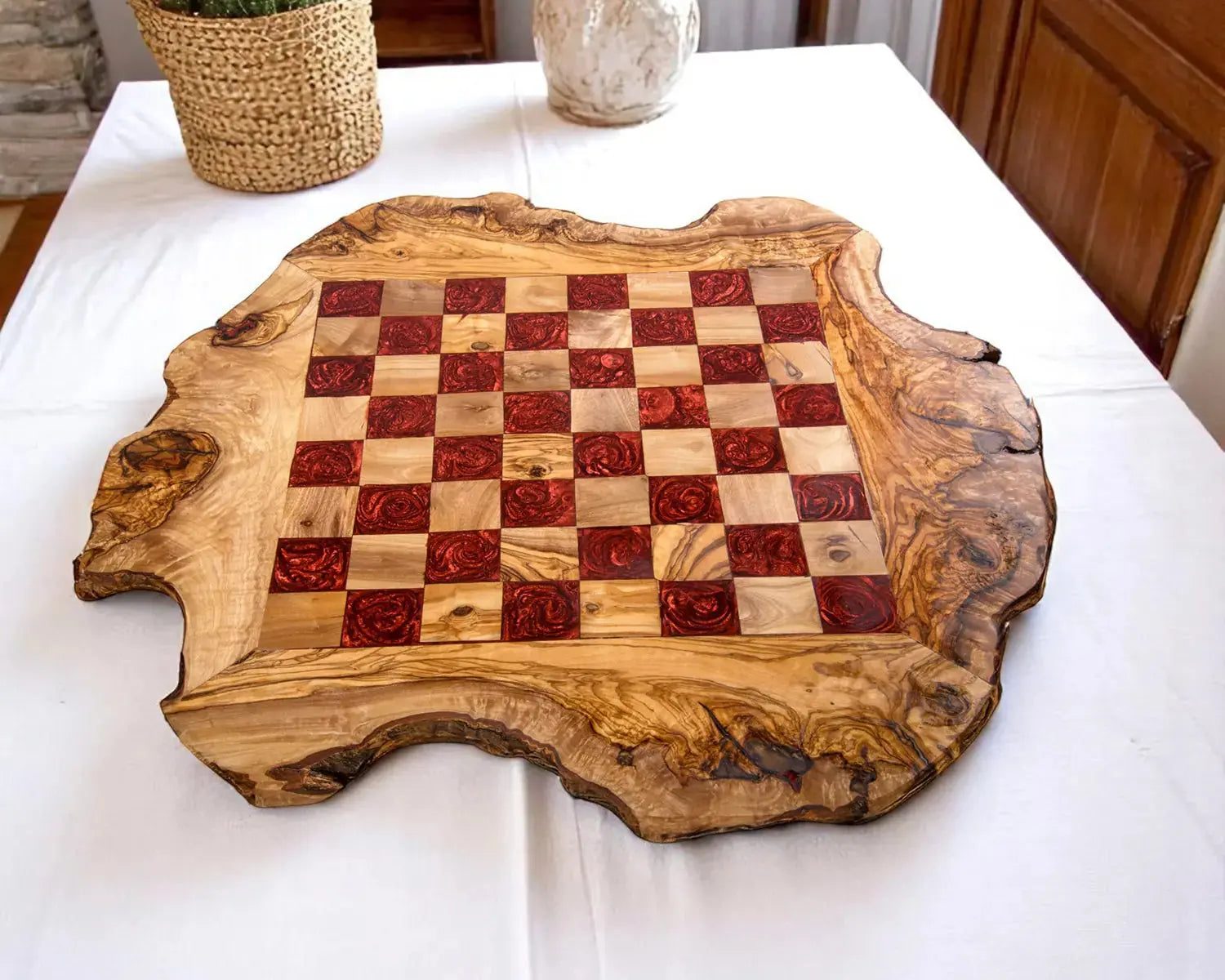 Olive Wood chess board Epoxy Resine | Olivarts